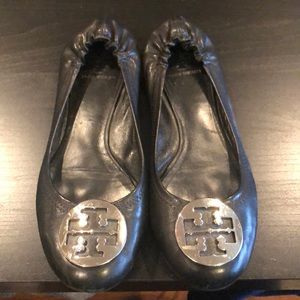 Tory Burch Black Leather Flats